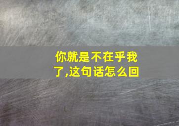 你就是不在乎我了,这句话怎么回