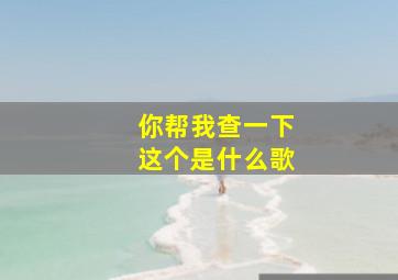 你帮我查一下这个是什么歌