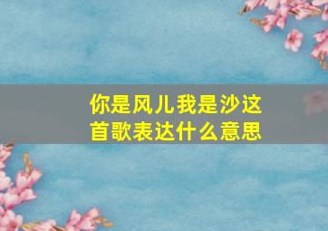 你是风儿我是沙这首歌表达什么意思