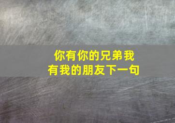 你有你的兄弟我有我的朋友下一句