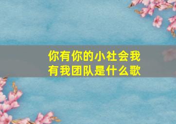 你有你的小社会我有我团队是什么歌