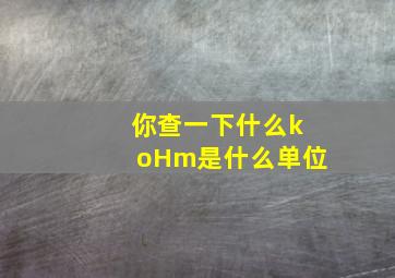 你查一下什么koHm是什么单位