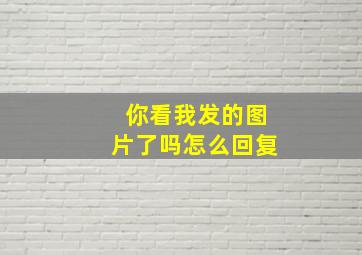 你看我发的图片了吗怎么回复