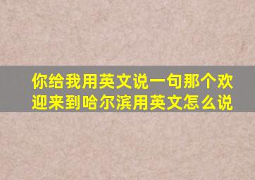 你给我用英文说一句那个欢迎来到哈尔滨用英文怎么说