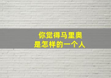 你觉得马里奥是怎样的一个人