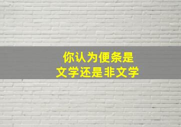 你认为便条是文学还是非文学