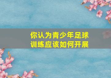 你认为青少年足球训练应该如何开展