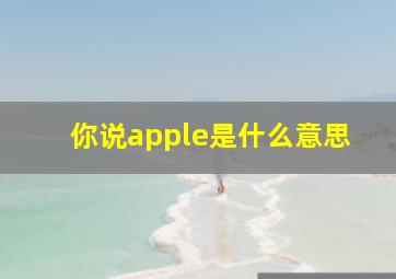 你说apple是什么意思