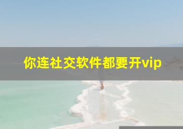 你连社交软件都要开vip