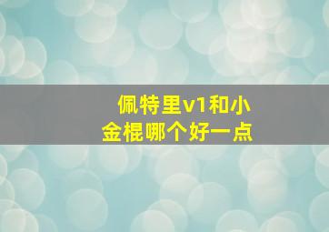 佩特里v1和小金棍哪个好一点