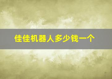 佳佳机器人多少钱一个