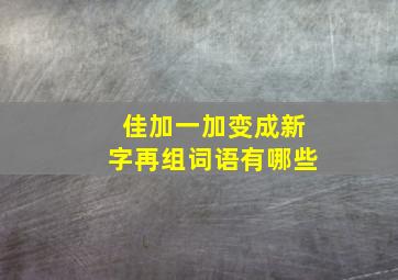 佳加一加变成新字再组词语有哪些