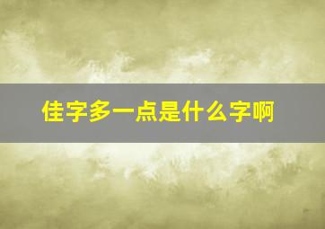 佳字多一点是什么字啊