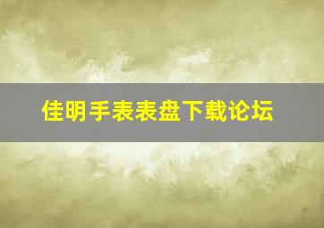 佳明手表表盘下载论坛