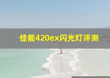 佳能420ex闪光灯评测