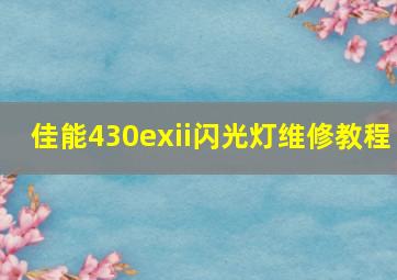 佳能430exii闪光灯维修教程