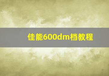 佳能600dm档教程