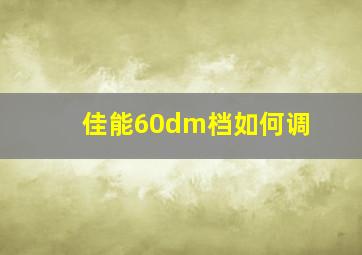 佳能60dm档如何调