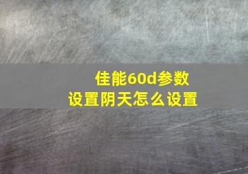 佳能60d参数设置阴天怎么设置