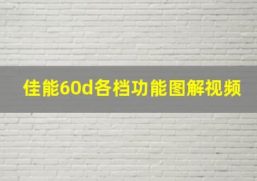 佳能60d各档功能图解视频