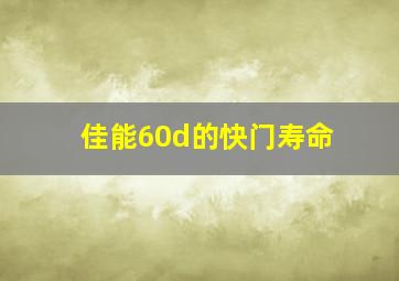 佳能60d的快门寿命