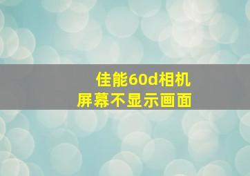 佳能60d相机屏幕不显示画面