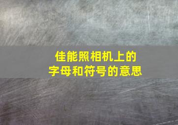 佳能照相机上的字母和符号的意思