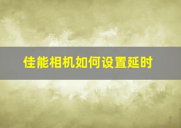 佳能相机如何设置延时