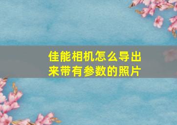 佳能相机怎么导出来带有参数的照片