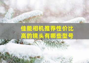 佳能相机推荐性价比高的镜头有哪些型号