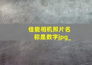 佳能相机照片名称是数字jpg_