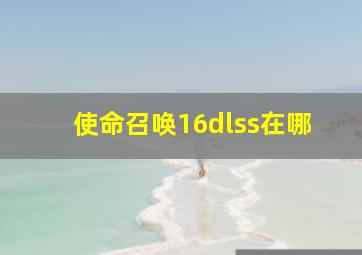 使命召唤16dlss在哪