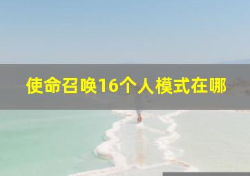 使命召唤16个人模式在哪