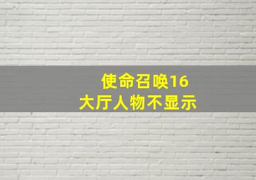 使命召唤16大厅人物不显示