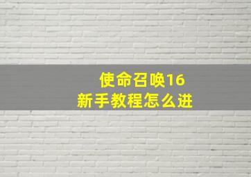 使命召唤16新手教程怎么进