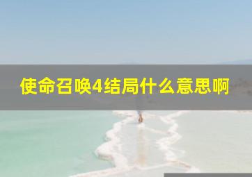 使命召唤4结局什么意思啊