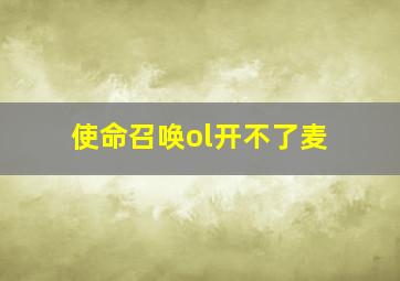 使命召唤ol开不了麦