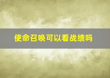 使命召唤可以看战绩吗