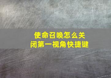 使命召唤怎么关闭第一视角快捷键