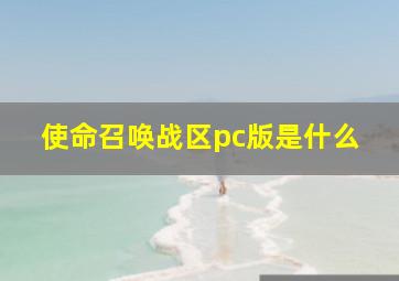 使命召唤战区pc版是什么