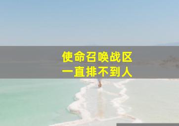 使命召唤战区一直排不到人