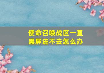 使命召唤战区一直黑屏进不去怎么办