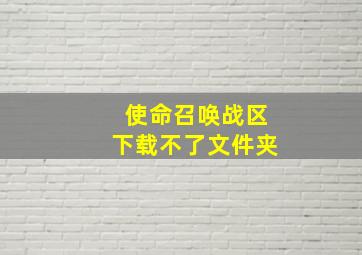 使命召唤战区下载不了文件夹