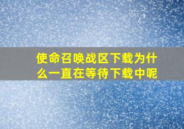 使命召唤战区下载为什么一直在等待下载中呢