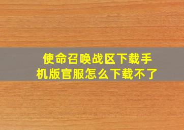 使命召唤战区下载手机版官服怎么下载不了