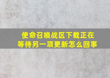 使命召唤战区下载正在等待另一项更新怎么回事