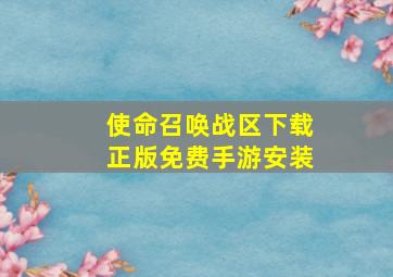 使命召唤战区下载正版免费手游安装