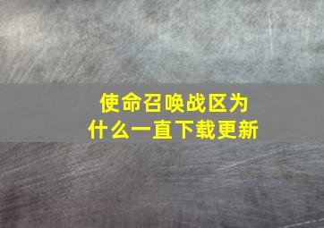 使命召唤战区为什么一直下载更新