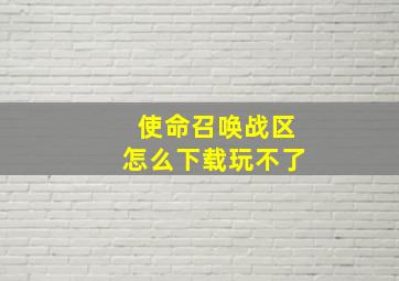 使命召唤战区怎么下载玩不了