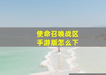 使命召唤战区手游版怎么下